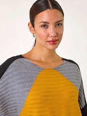 Roman Yellow Colour Block Knit Jumper - Image 4 of 5