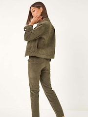 Roman Green Corduroy Pocket Detail Stretch Jacket - Image 3 of 5