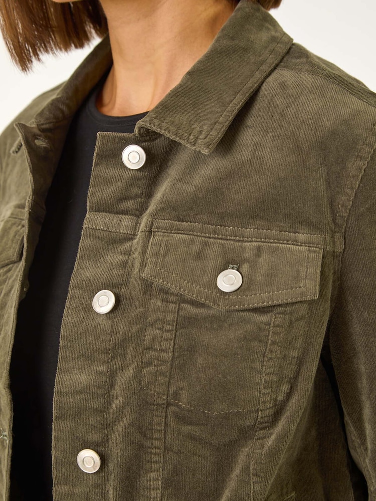 Roman Green Corduroy Pocket Detail Stretch Jacket - Image 5 of 5