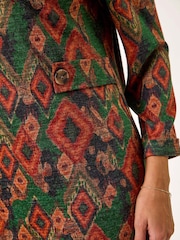 Roman Green Print Tab Detail Shift Dress - Image 5 of 5