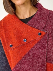Roman Red Colourblock Button Collar Knit Cardigan - Image 5 of 5