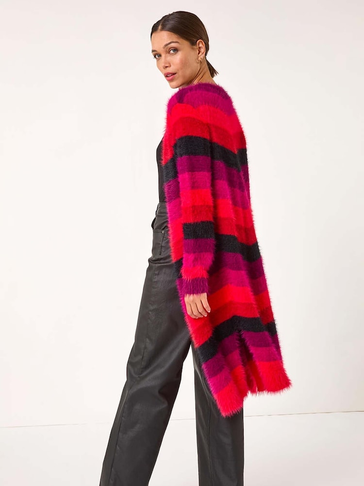 Roman Red Chevy Eyelash Knit Cardigan - Image 2 of 5