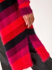 Roman Red Chevy Eyelash Knit Cardigan - Image 5 of 5