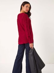 Roman Red Diamond Stitch Detail Knit Jumper - Image 4 of 5