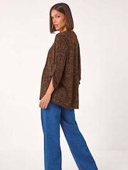Roman Brown Floral Print Paisley Pintuck Blouses - Image 3 of 5