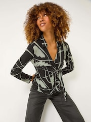 Roman Abstract Print Tie Side Shirt - Imagen 5 de 9
