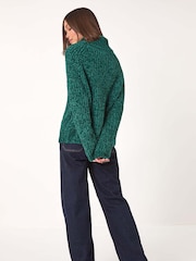 Roman Green Cowl Neck Chenille Knit Jumper - Image 3 of 5