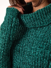 Roman Green Cowl Neck Chenille Knit Jumper - Image 5 of 5