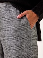Roman Grey Check Print Tie Front Wide Leg Trousers - Image 5 of 5