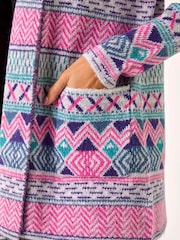 Roman Pink Chevron Pattern Longline Cardigan - Image 5 of 5
