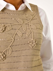 Roman Natural Floral Print Knit Top - Image 5 of 5