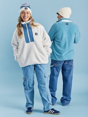 Harper & Lewis Cream Cream Iris Quarter Zip Sherpa Fleece - Image 3 of 9