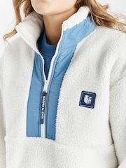 Harper & Lewis Cream Cream Iris Quarter Zip Sherpa Fleece - Image 7 of 9