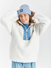 Harper & Lewis Cream Cream Iris Quarter Zip Sherpa Fleece - Image 8 of 9