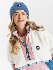 Harper & Lewis Cream Avalynn 1/4 Zip Sherpa Fleece - Image 2 of 7