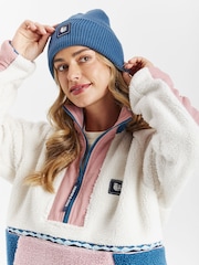 Harper & Lewis Cream Avalynn 1/4 Zip Sherpa Fleece - Image 5 of 7