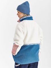Harper & Lewis Cream Avalynn 1/4 Zip Sherpa Fleece - Image 6 of 7