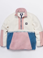 Harper & Lewis Cream Avalynn 1/4 Zip Sherpa Fleece - Image 7 of 7