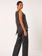 Roman Metallic Foil Spot Print Double Layer Top - Image 2 of 5