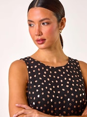 Roman Metallic Foil Spot Print Double Layer Top - Image 4 of 5