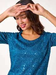 Roman Blue Lace Short Sleeve T-Shirt - Image 4 of 5