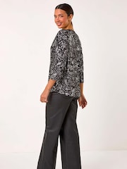 Roman Metallic Soft Touch V-Neck Top - Image 3 of 5
