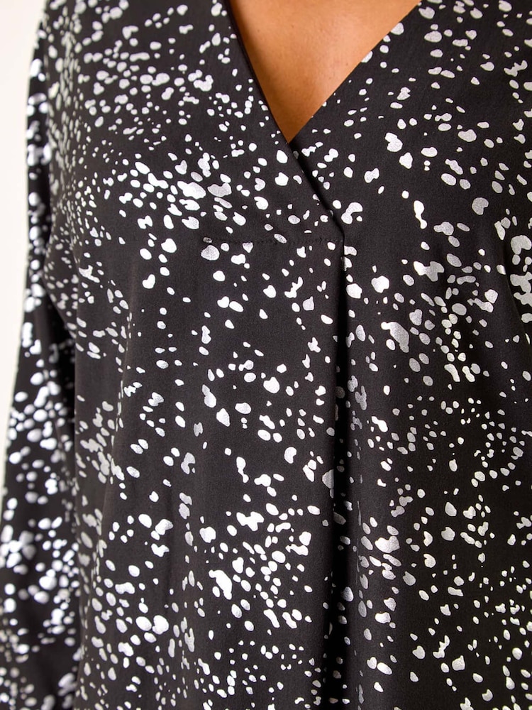 Roman Metallic Soft Touch V-Neck Top - Image 5 of 5