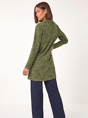 Roman Green Floral Print Cowl Neck Top - Image 3 of 5