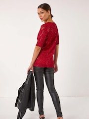 Roman Red Lace Short Sleeve T-Shirt - Image 2 of 5
