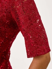 Roman Red Lace Short Sleeve T-Shirt - Image 5 of 5
