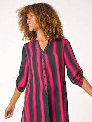 Roman Red Linear Print Longline Blouse - Image 1 of 5