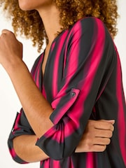 Roman Red Linear Print Longline Blouse - Image 5 of 5