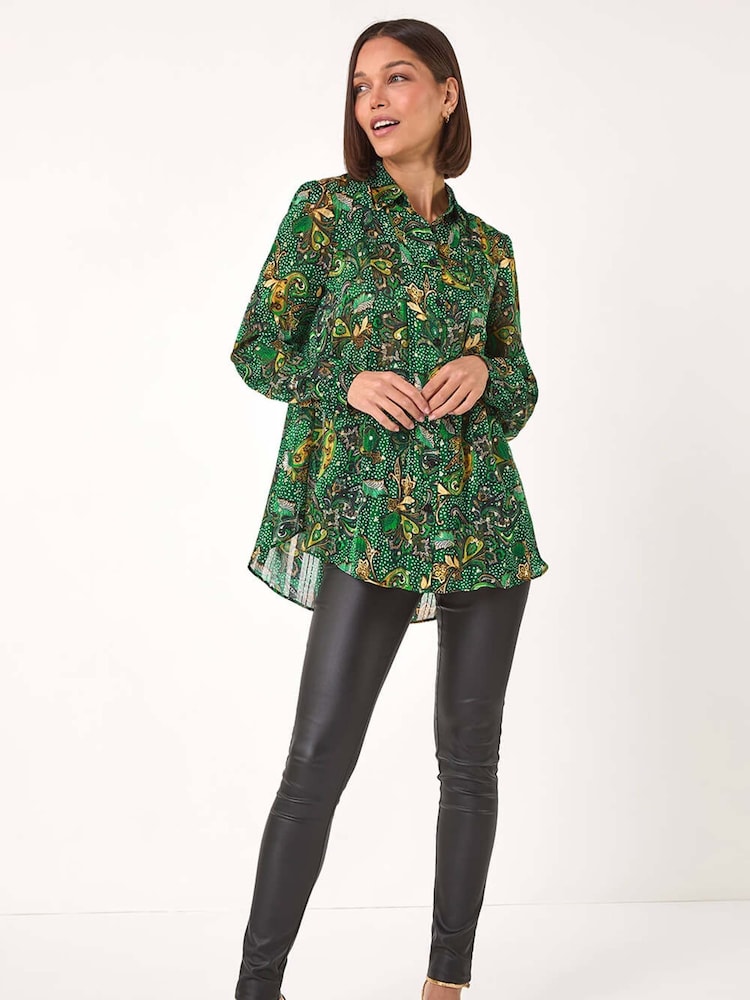 Roman Paisley Print Pleated Blouse - Image 2 of 5