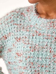 Roman Green Melange Texture Knit Jumper - Image 5 of 5