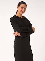 Roman Black Hooded Knit Dress - Image 2 of 5