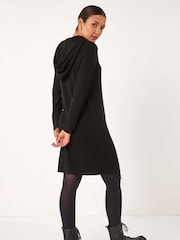 Roman Black Hooded Knit Dress - Image 3 of 5