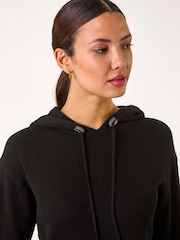Roman Black Hooded Knit Dress - Image 4 of 5
