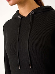 Roman Black Hooded Knit Dress - Image 5 of 5