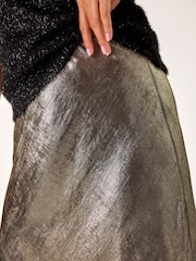 Roman Metallic Bias Cut Midi Skirt - Image 5 of 5