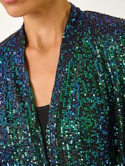 Roman Green Longline Sequin Stretch Jacket - Image 5 of 5