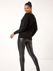 Roman Black Hotfix Trim V-Neck Knit Jumper - Image 3 of 5