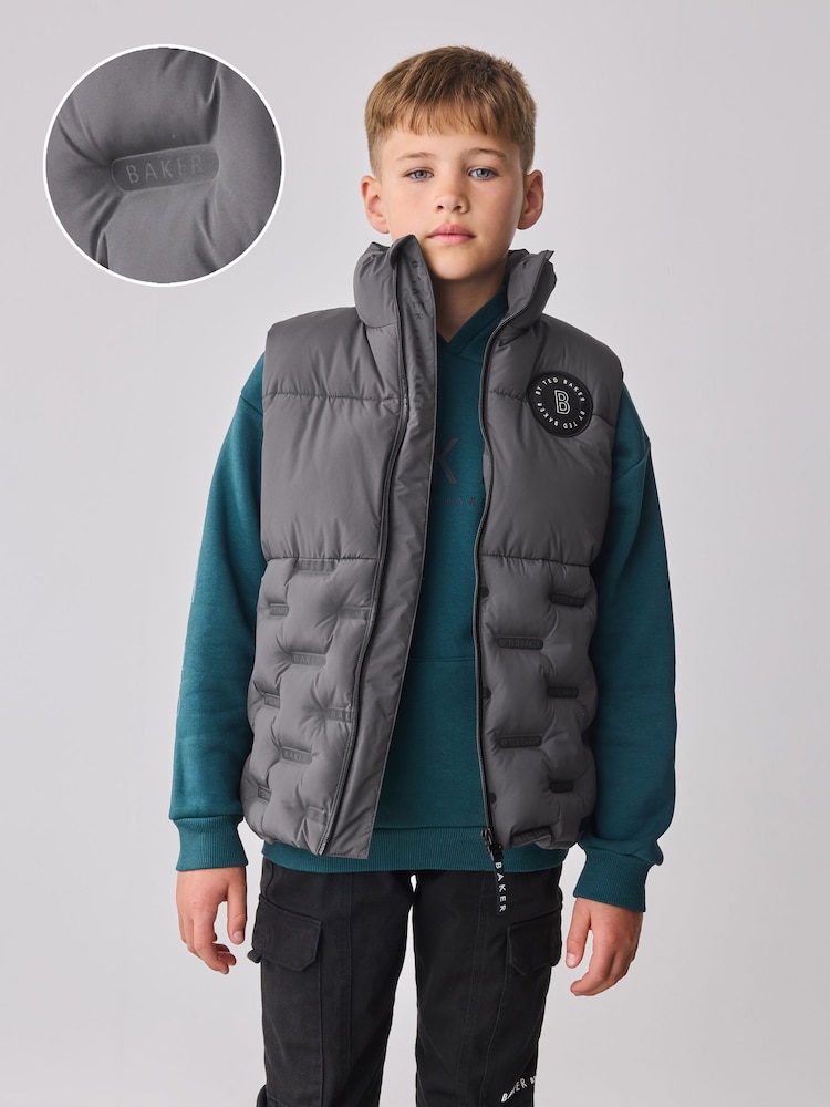 Baker by Ted Baker Grey Shower Resistant Heatseal Gilet - Image 1 of 1