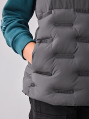 Baker by Ted Baker Grey Shower Resistant Heatseal Gilet - Image 5 of 11