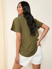 Verde caqui - Friends Like These Short Sleeve Plait Trim Tunic - Imagen 4 de 4
