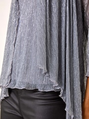 Roman Metallic Plisse Spot Print Metallic Foil Kimono - Image 5 of 5