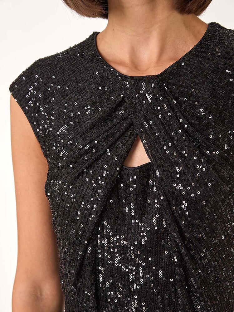 Roman Jumpsuit mit Pailletten und Twist-Detail an der Vorderseite - Bild 5 von 5 Roman Jumpsuit mit Pailletten und Twist-Detail an der Vorderseite - Bild 5 von 5