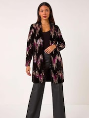 Roman Sequin Velvet Longline Jacket - Imagem 1 de 5