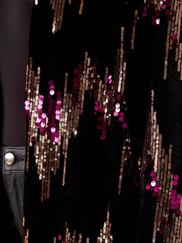 Roman Sequin Velvet Longline Jacket - Imagem 5 de 5