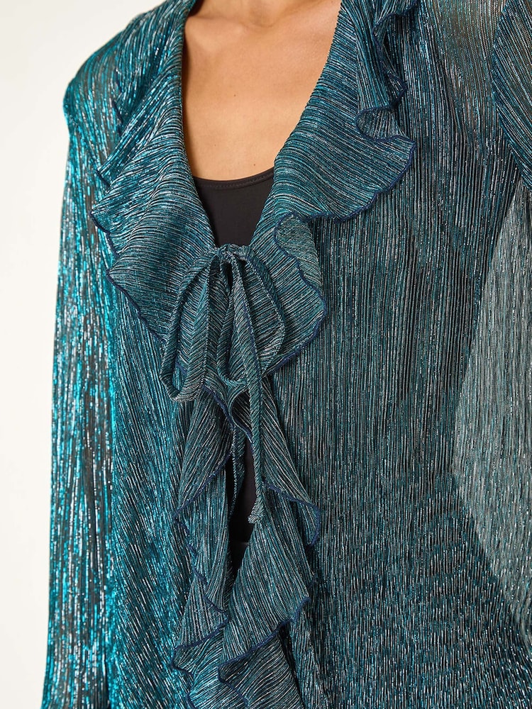 Roman Plisse Print Front Frill Top - Image 5 of 5