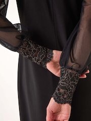 Roman Metallic Scallop Edge Lace Bodice Dress - Image 5 of 5